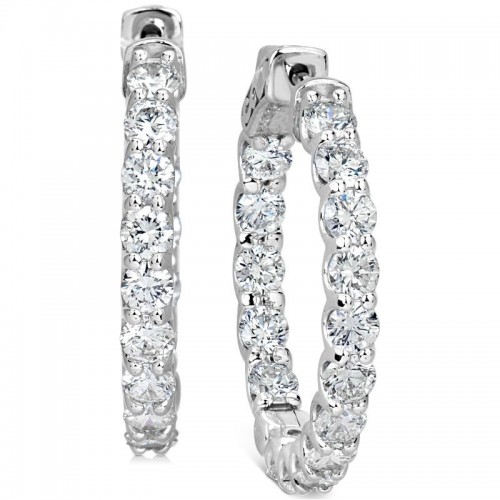 14k Diamond Hoop Earrings BY Providence Diamond Collection