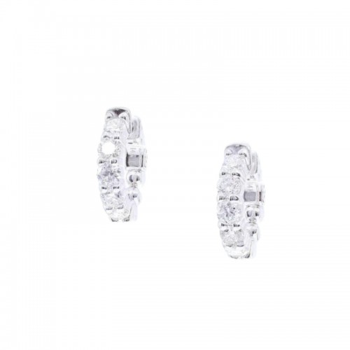 PD Collection 14K White Gold Out Only Huggie Hoop Earrings