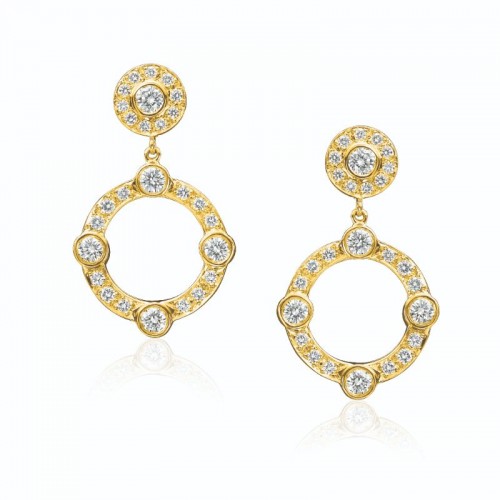 Gumuchian 18K Yellow Gold Diamond Carousel Earrings