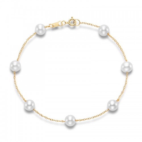 PD Collection 14k Pearl Tin Cup Bracelet