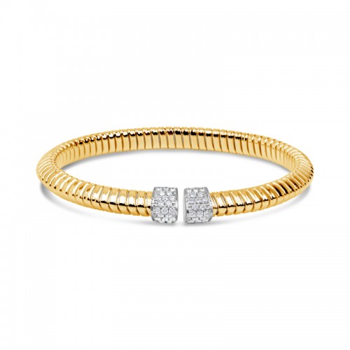 PD Collection 18K White And Yellow Gold Open Cuff Bracelet