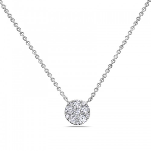 18K Diamond Cluster Pendant Necklace BY PD Collection