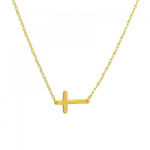 PD Collection Mini Horizontal Cross Necklace 18