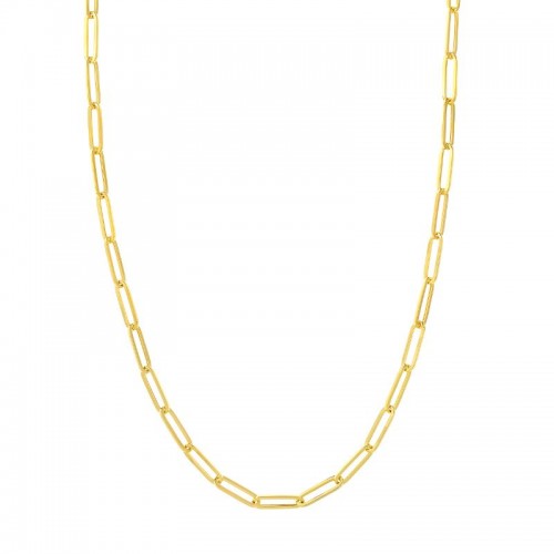 PD Collection 14K Yellow Gold Paper Clip Chain Necklace