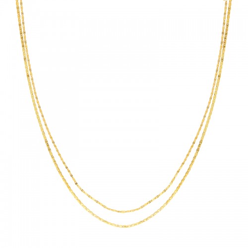 PD Collection 14K Yellow Gold Valentino and Forentine Chain Necklace