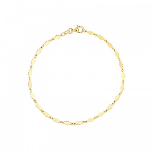 PD Collection 14K Yellow Gold Mirror Diamond Shape Link Bracelet