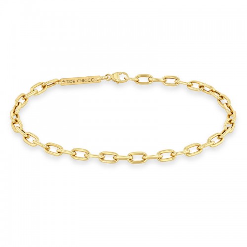 14k Medium Square Oval Link Chain Bracelet BY Zoe Chicco