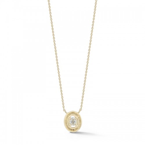 14k Diamond Oval Groove Necklace By Dana Rebecca