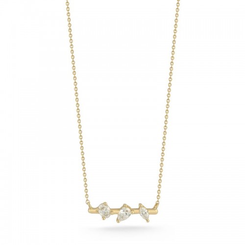 14k Multi Shape Diamond Bar Necklace By Dana Rebecca