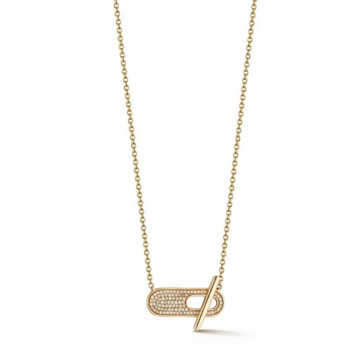 14K Yellow GoldSylvie Rose Pave Toggle Necklace