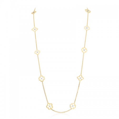 Gumuchian 18K Yellow Gold Diamond Small Multi Motif G Boutique Necklace