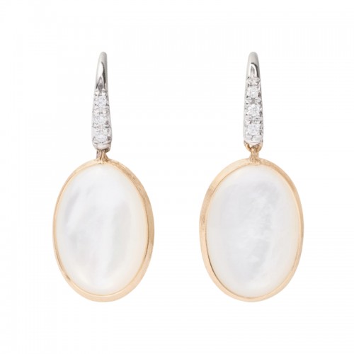 18K White And Yellow Gold Siviglia Mother Of Pearl Drop Hook Earring By Marco Bicego