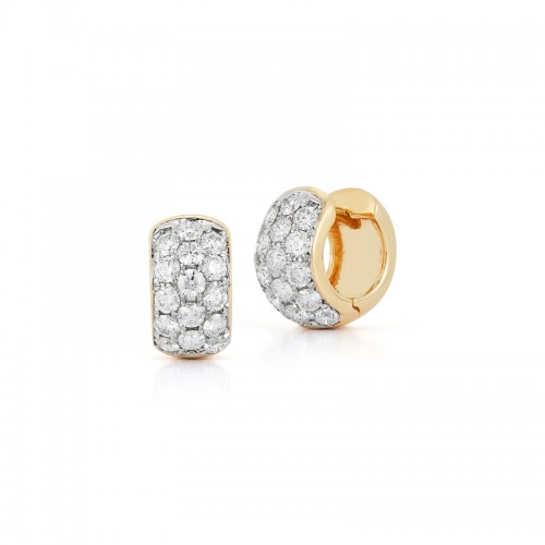 14K Diamond Pave Huggie Hoop Earrings BY Providence Diamond Collection