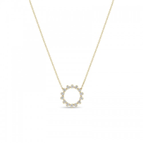 Zoe Chicco 14K Prong Diamond Circle Necklace
