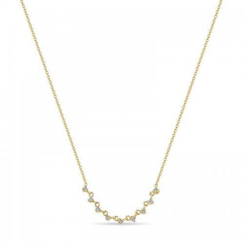 14k Diamond Linked Prong Necklace By Zoe Chicco