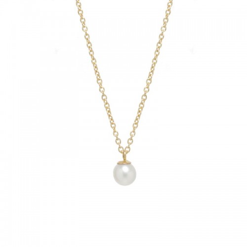 Zoe Chicco Small Pearl Pendant Necklace