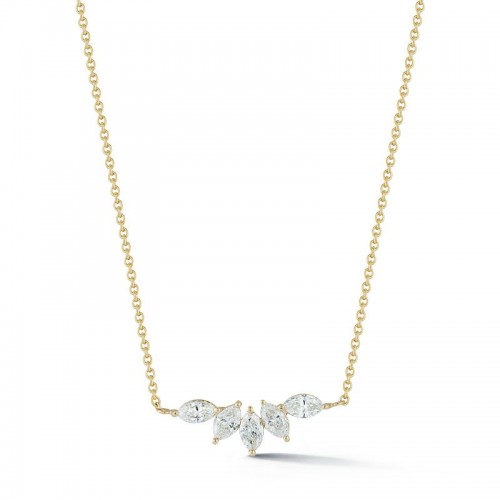 5 Marquise Diamond Bar Necklace