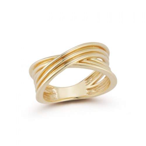 14k Large Crossover Ring By Dana Rebecca