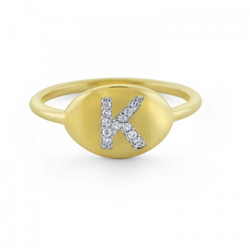 PD Collection Diamond Initial Ring - Available in A, M, & C