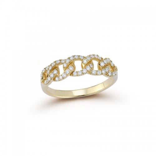 14k Yellow Gold Chain Link Ring BY PD Collection