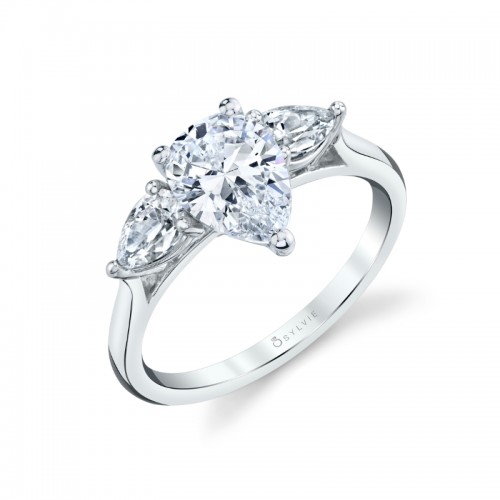 Pear Shaped 1.5 Ct Three Stone Engagement Ring - Martine