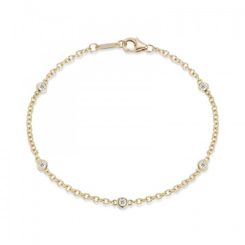 18k Yellow Gold Diamond by the Yard Bracelet By PD Collection