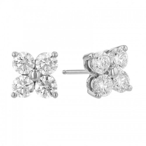 14k Four Stone Diamond Cluster Earrings BY Providence Diamond Collection