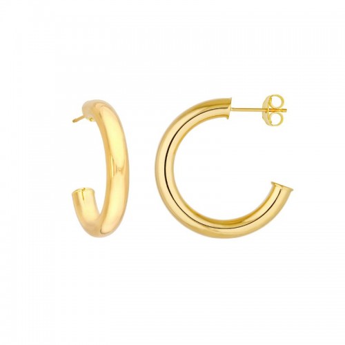 14K Yellow Gold Open Hoop Earrings BY PD Collection
