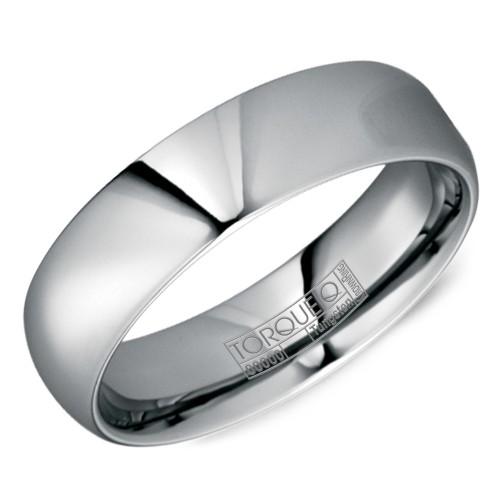 A tungsten Torque band with a polished finish.