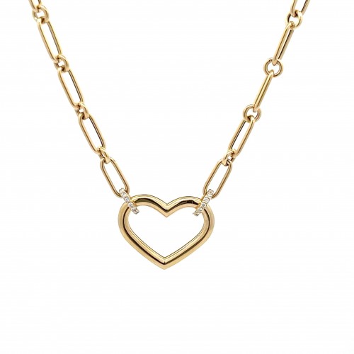 18k Diamond Cialoma Dangle Heart Necklace