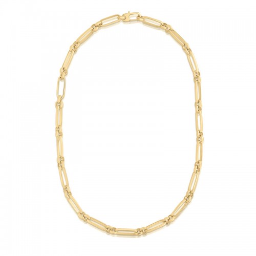 18K Yellow Gold Oro Classic Link Necklace By Roberto Coin
