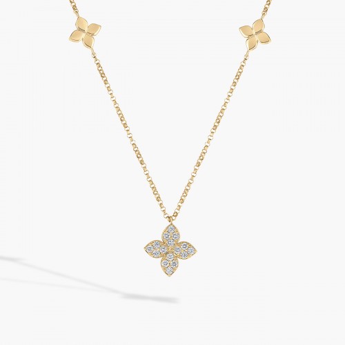 18k Love By The Inch Diamond Flower Necklace