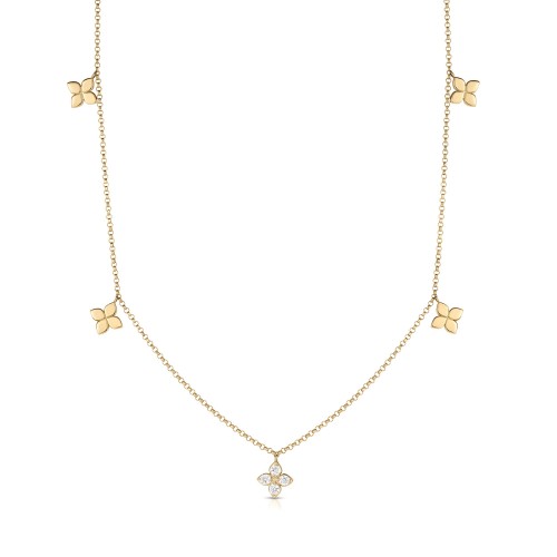 18K Yellow Gold Love By The Inch Diamond Necklace By Roberto Coin