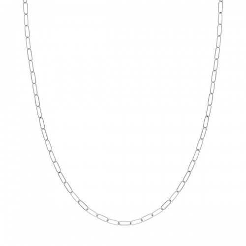 14K White Gold Paperclip Chain Necklace By PD Collection