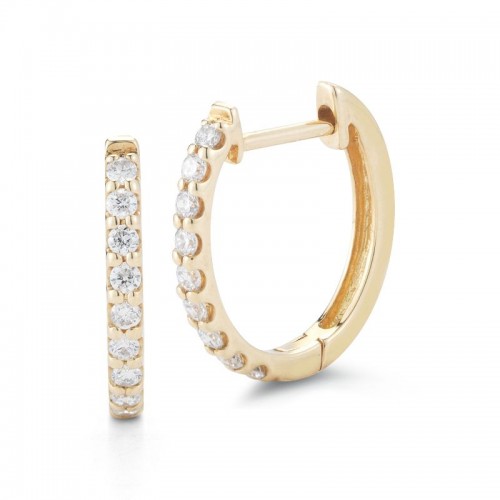 18k Pave Diamond Huggie Earrings BY PD Collection