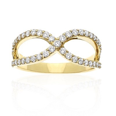 14k Criss Cross Ring By PD Collection