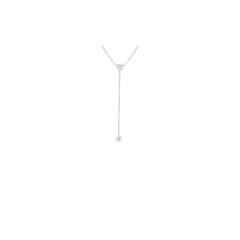 Roberto Coin Bezel Set Single Drop Lariat Necklace