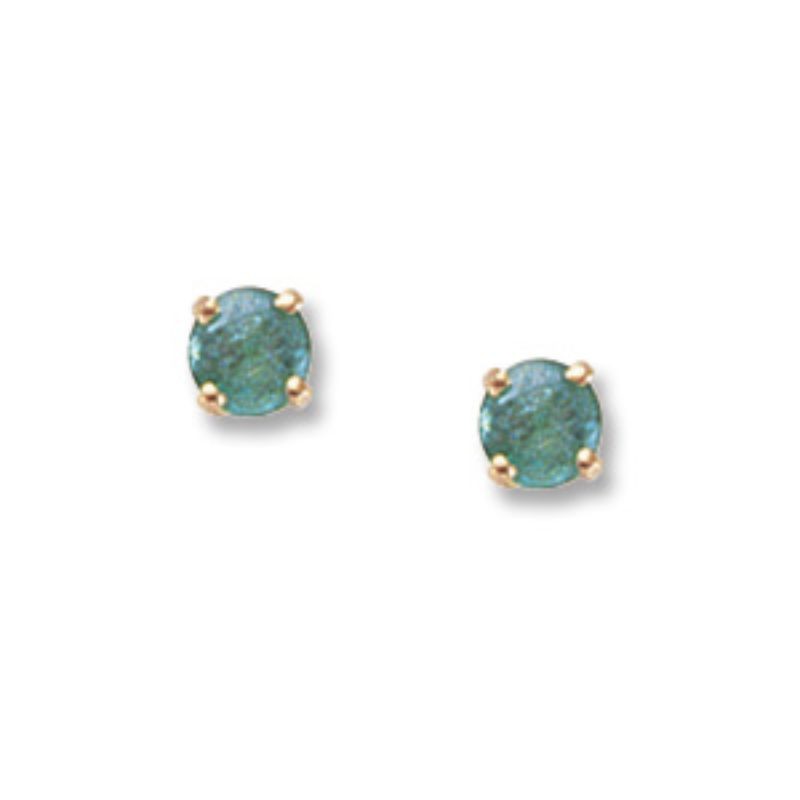 Pd Collection Yg 4Mm Emerald Stud Earrings