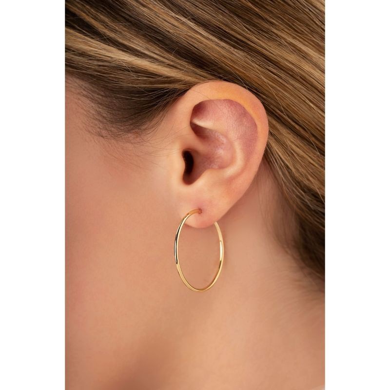 PD Collection 14k Yellow Gold Tube Hoop Earrings