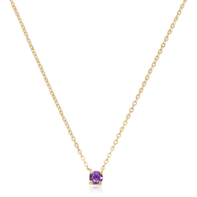 PD Collection 14KY Gold 4Mm Amethyst Necklace