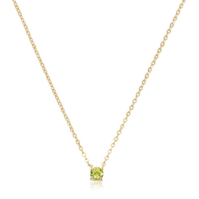 Pd Collection Yg 4Mm Peridot Necklace