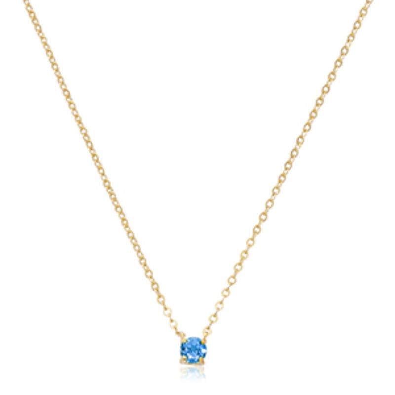 Pd Collection Yg 4Mm Swiss Blue Topaz Necklace