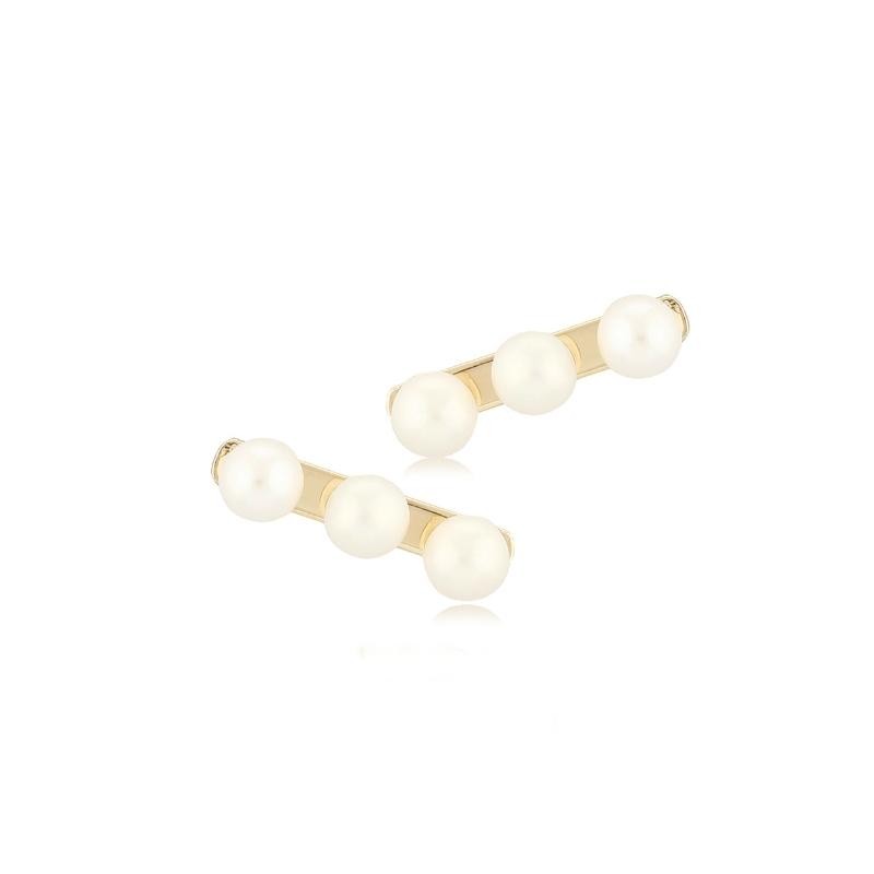 Pd Collection Yg Pearl Bar Stud Earrings
