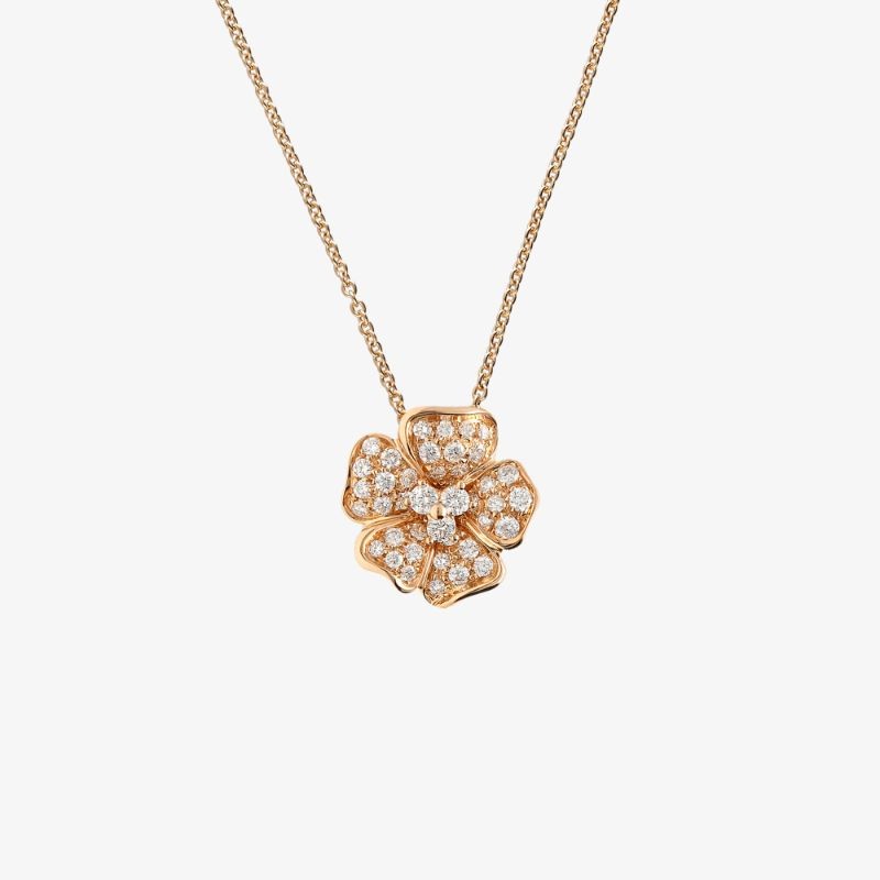 Leo Pizzo 18K Rose Gold Flower Pendant Necklace