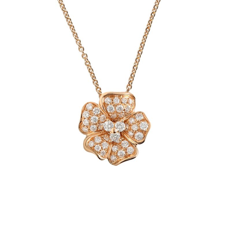 Leo Pizzo 18K Rose Gold Flower Pendant Necklace