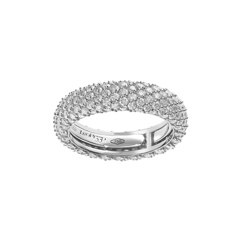 Leo Pizzo 18K White Gold Diamond Encrusted Ring