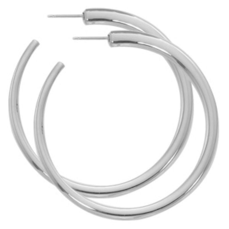 Sterling Silver Tapered Large Round Hoop By PD Collection