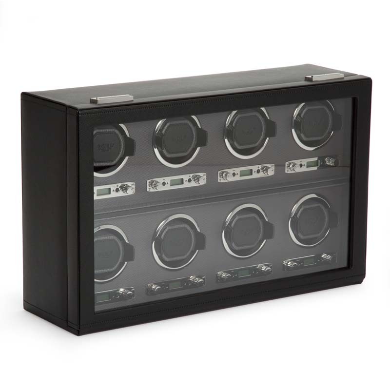 Viceroy 8-Piece Watch Winder In Black Leather By Wolf