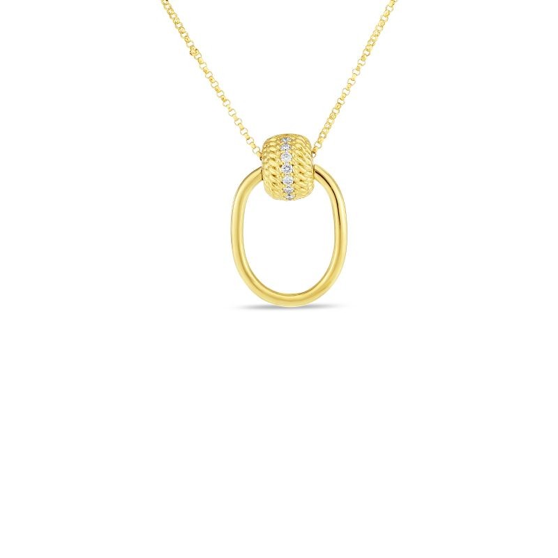 Roberto Coin  Yellow Gold Diamond Opera Necklace