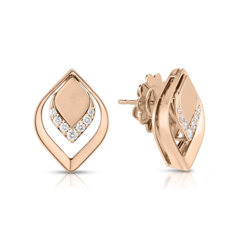 Roberto Coin Diamond Petal Stud Earrings
